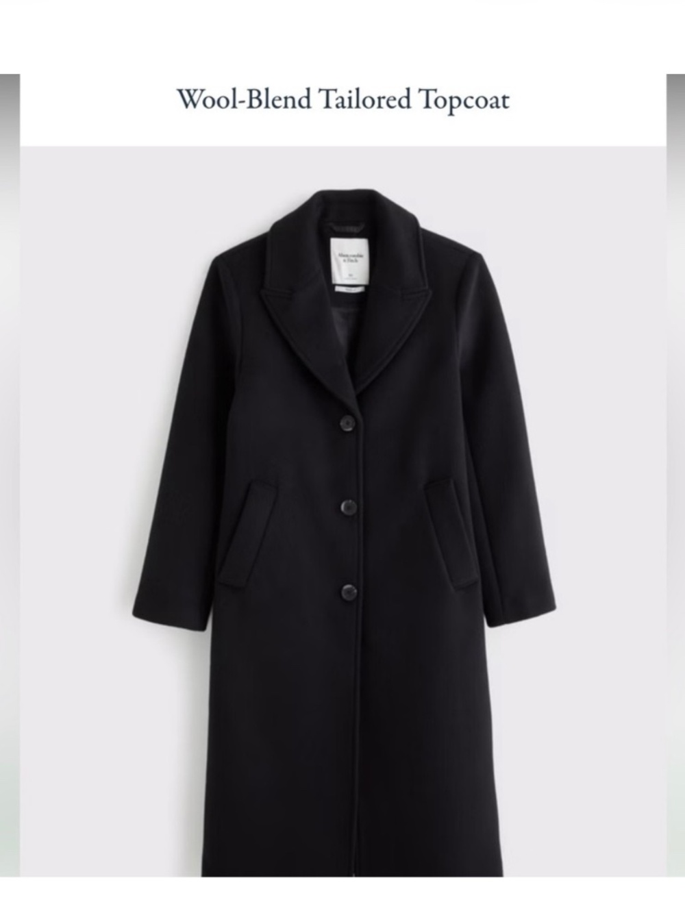 Black abercrombie wool coat